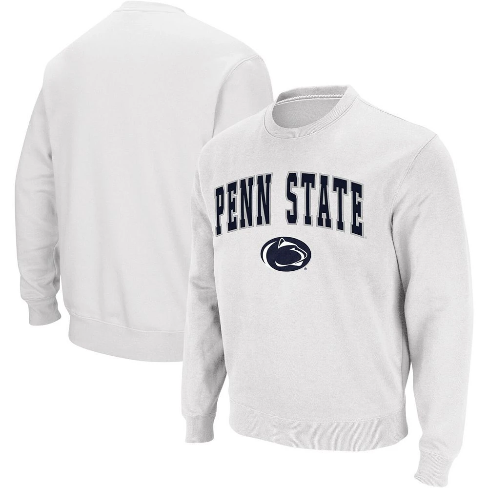 Men's Colosseum White Penn State Nittany Lions Arch & Logo Crew Neck Sweatshirt - Image 2