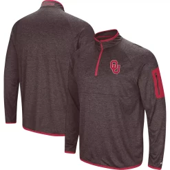 Men's Colosseum Black Oklahoma Sooners Amnesia Quarter-Zip Pullover Jacket