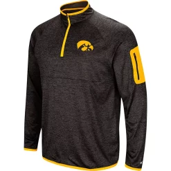Men's Colosseum Black Iowa Hawkeyes Amnesia Quarter-Zip Pullover Jacket