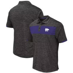 Men's Colosseum Black Kansas State Wildcats Nelson Polo