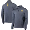 Men's Colosseum Heathered Navy West Virginia Mountaineers Audible Windshirt Quarter-Zip Pullover Jacket