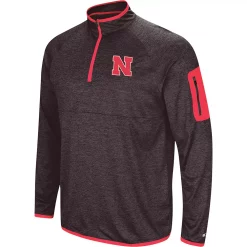 Men's Colosseum Black Nebraska Huskers Amnesia Quarter-Zip Pullover Jacket
