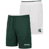 Men's Colosseum White/Green Michigan State Spartans Wiggum Reversible Shorts