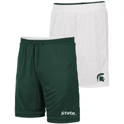 Men's Colosseum White/Green Michigan State Spartans Wiggum Reversible Shorts