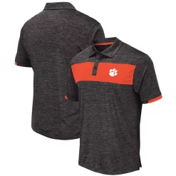 Men's Colosseum Black Clemson Tigers Nelson Polo