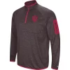 Men's Colosseum Black Indiana Hoosiers Amnesia Quarter-Zip Pullover Jacket