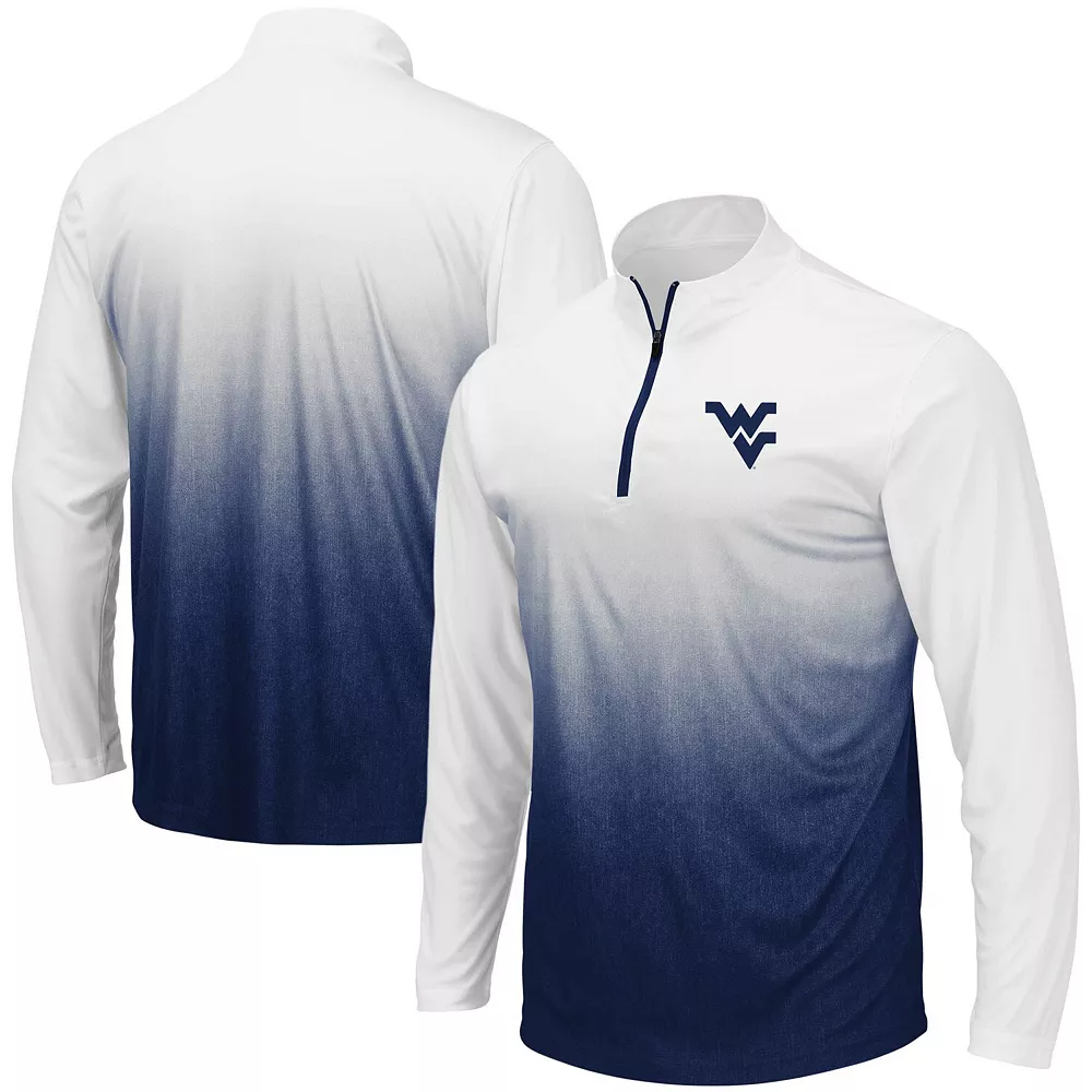 Men's Colosseum Navy West Virginia Mountaineers Magic Team Logo Quarter-Zip Jacket - Image 2