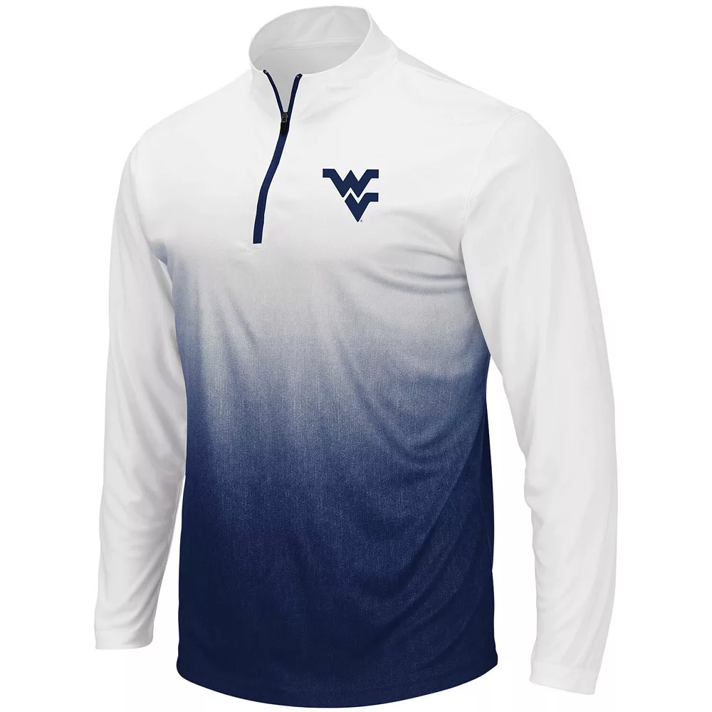 Men's Colosseum Navy West Virginia Mountaineers Magic Team Logo Quarter-Zip Jacket - Image 3