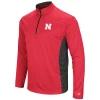 Men's Colosseum Heathered Scarlet/Black Nebraska Huskers Audible Windshirt Quarter-Zip Pullover Jacket