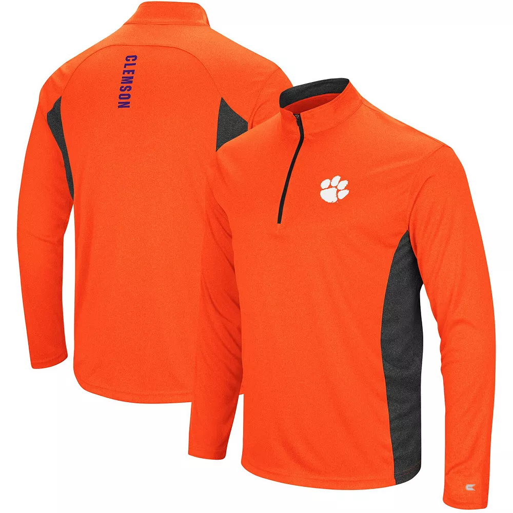 Men's Colosseum Heathered Orange/Black Clemson Tigers Audible Windshirt Quarter-Zip Pullover Jacket - Image 2