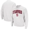 Men's Colosseum White Stanford Cardinal Arch & Logo Crew Neck Sweatshirt