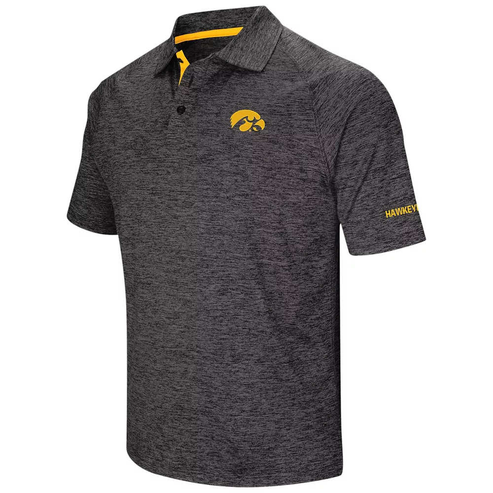 Men's Colosseum Black Iowa Hawkeyes Big & Tall Down Swing Polo - Image 3