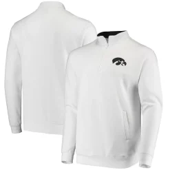 Men's Colosseum White Iowa Hawkeyes Tortugas Logo Quarter-Zip Jacket