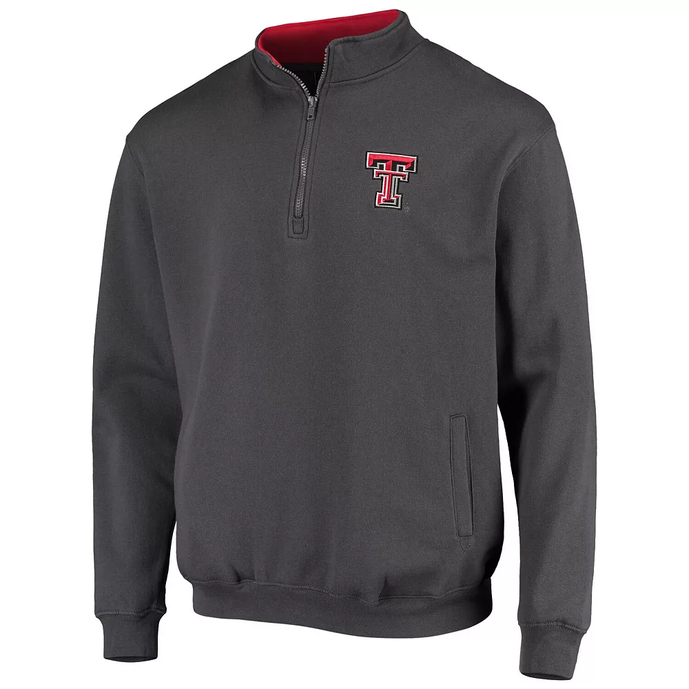 Men's Colosseum Charcoal Texas Tech Red Raiders Tortugas Logo Quarter-Zip Jacket - Image 3