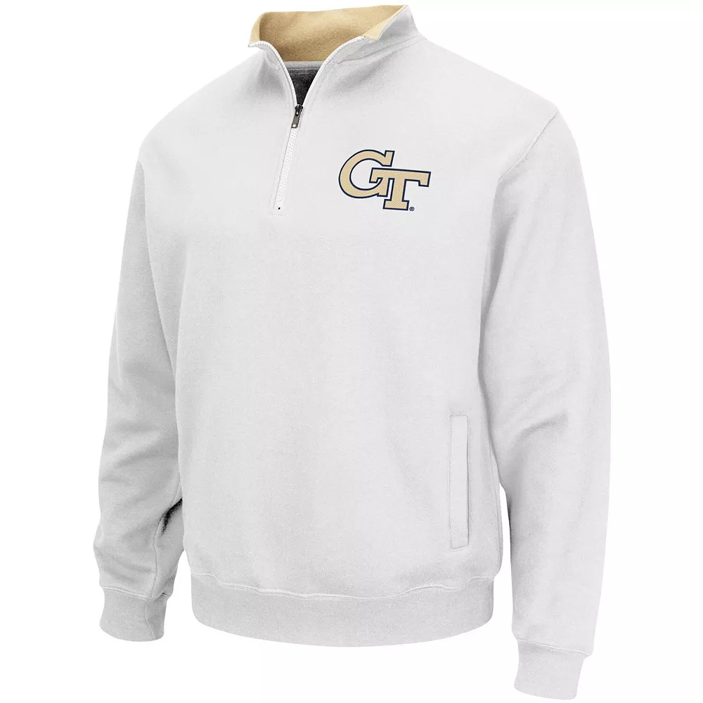 Men's Colosseum White Georgia Tech Yellow Jackets Tortugas Logo Quarter-Zip Jacket - Image 3