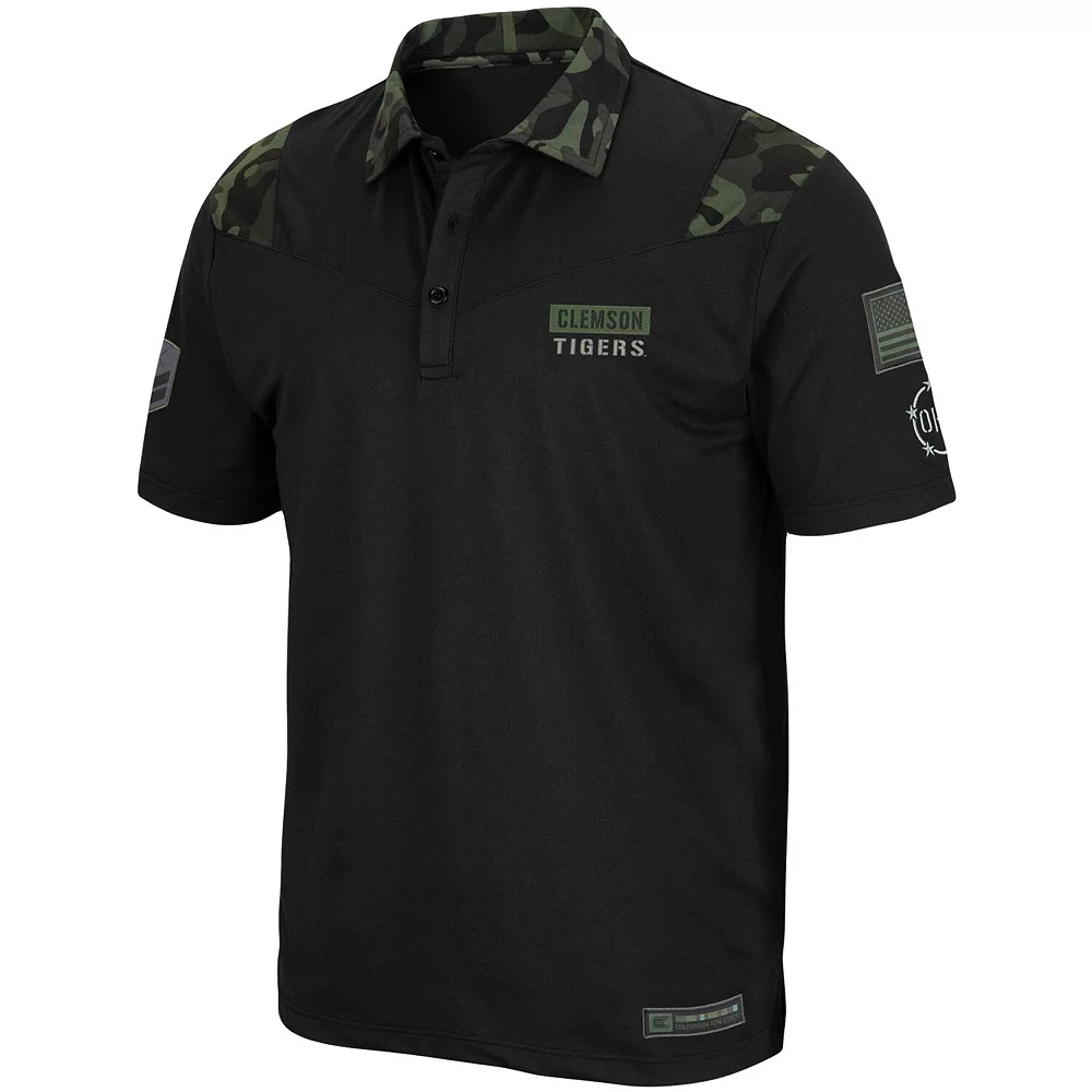 Men's Colosseum Black Clemson Tigers OHT Military Appreciation Sierra Polo - Image 3
