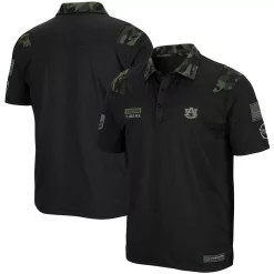 Men's Colosseum Black Auburn Tigers OHT Military Appreciation Sierra Polo