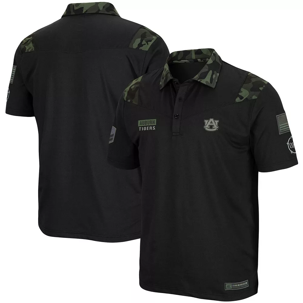 Men's Colosseum Black Auburn Tigers OHT Military Appreciation Sierra Polo