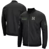 Men's Colosseum Black Nebraska Huskers OHT Military Appreciation High-Speed Bomber Full-Zip Jacket