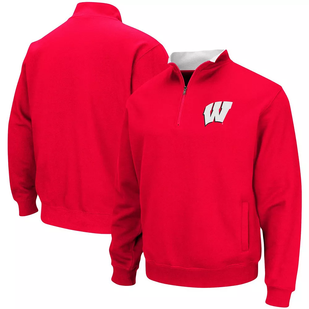 Men's Colosseum Red Wisconsin Badgers Big & Tall Tortugas Quarter-Zip Jacket - Image 2