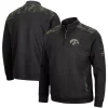 Men's Colosseum Black Iowa Hawkeyes OHT Military Appreciation Commo Fleece Quarter-Zip Jacket