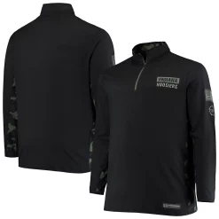 Men's Colosseum Black Indiana Hoosiers OHT Military Appreciation Big & Tall Quarter-Zip Jacket