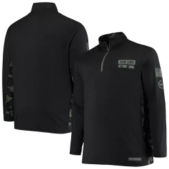 Men's Colosseum Black Penn State Nittany Lions OHT Military Appreciation Big & Tall Quarter-Zip Jacket