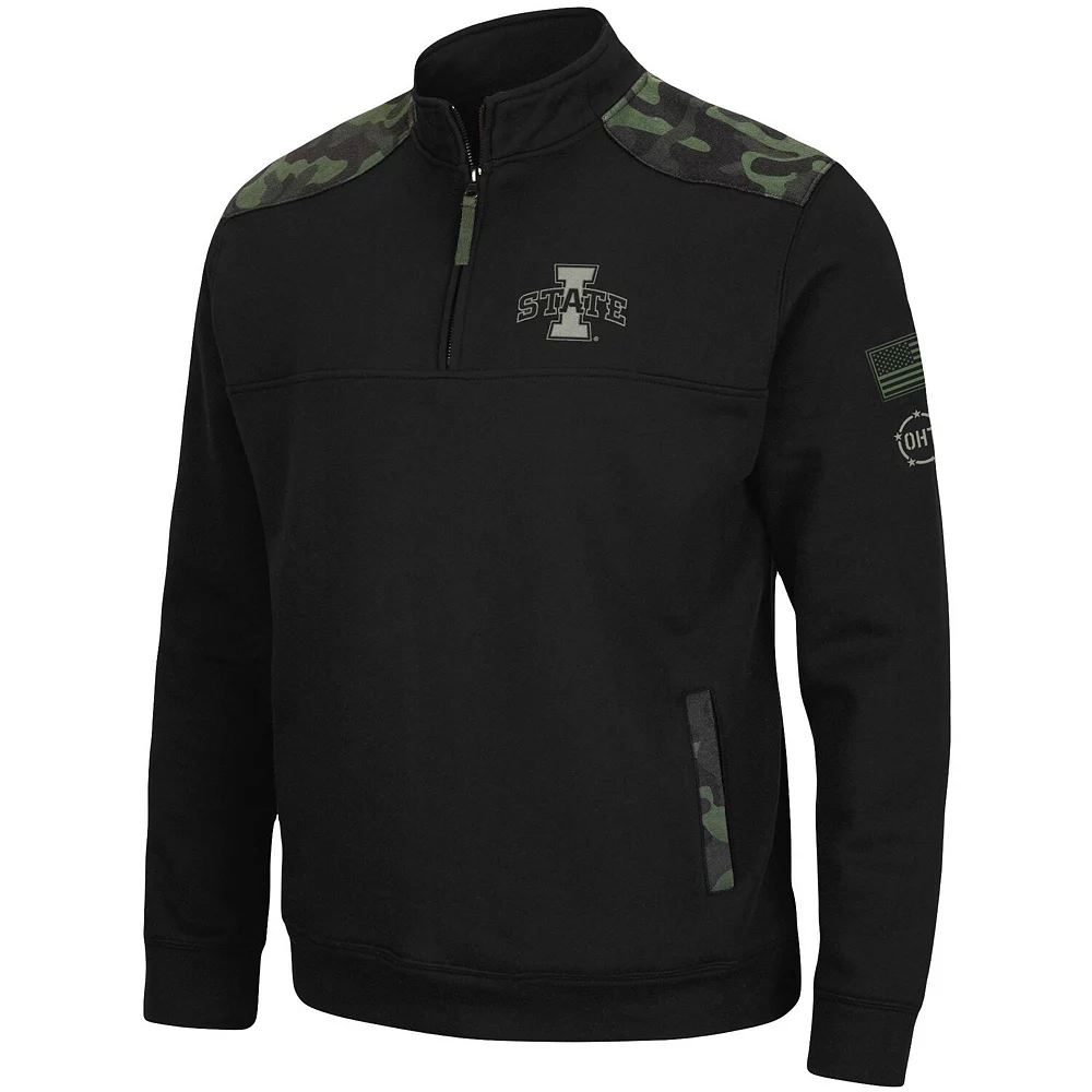 Men's Colosseum Black Iowa State Cyclones OHT Military Appreciation Commo Fleece Quarter-Zip Jacket - Image 3