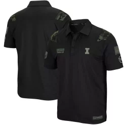 Men's Colosseum Black Illinois Fighting Illini OHT Military Appreciation Sierra Polo