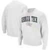 Men's Colosseum White Georgia Tech Yellow Jackets Arch & Logo Tackle Twill Pullover Sweatshirt
