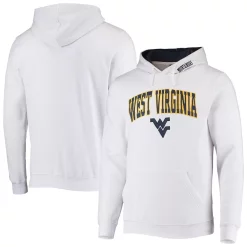 Men's Colosseum White West Virginia Mountaineers Arch & Logo 3.0 Pullover Hoodie