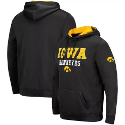 Men's Colosseum Black Iowa Hawkeyes Sunrise Pullover Hoodie