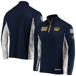 Men's Colosseum Navy Cal Bears OHT Military Appreciation Snow Cruise Raglan 1/4-Zip Jacket