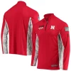 Men's Colosseum Scarlet Nebraska Huskers OHT Military Appreciation Snow Cruise Raglan 1/4-Zip Jacket