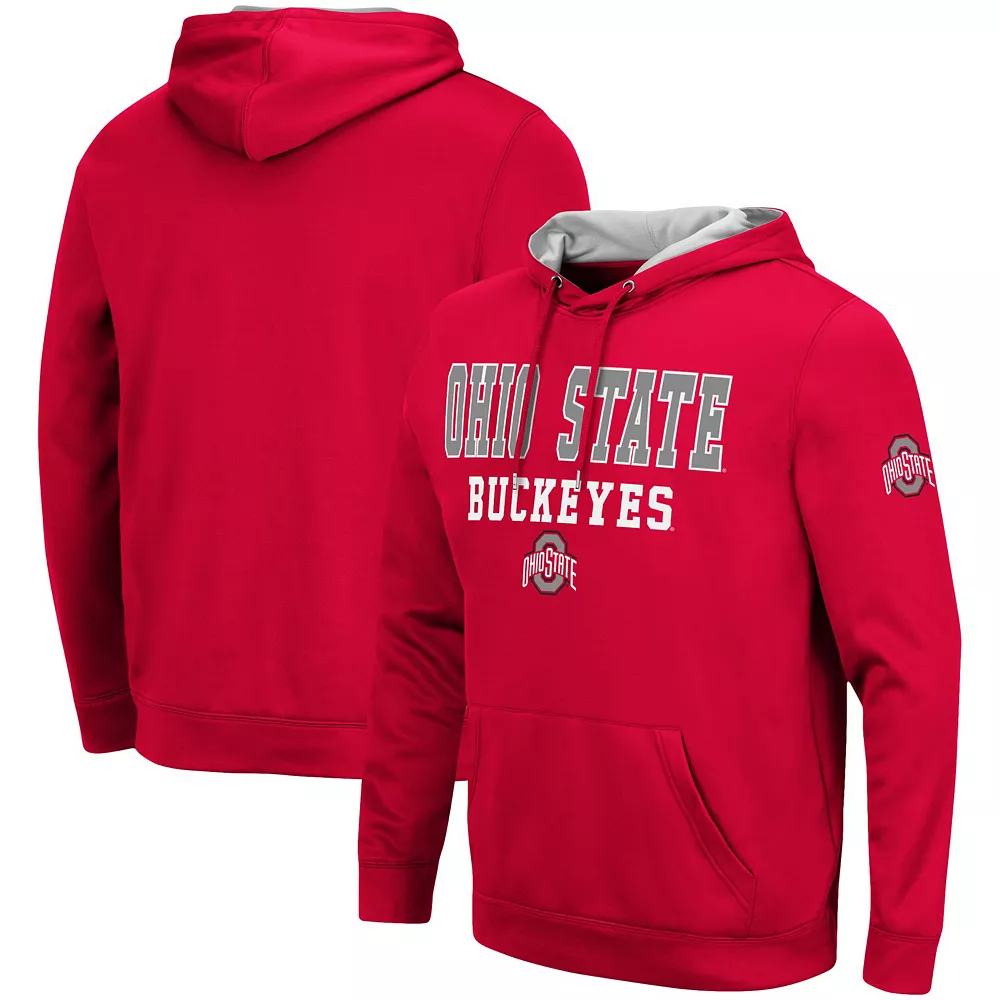 Men's Colosseum Scarlet Ohio State Buckeyes Sunrise Pullover Hoodie - Image 2
