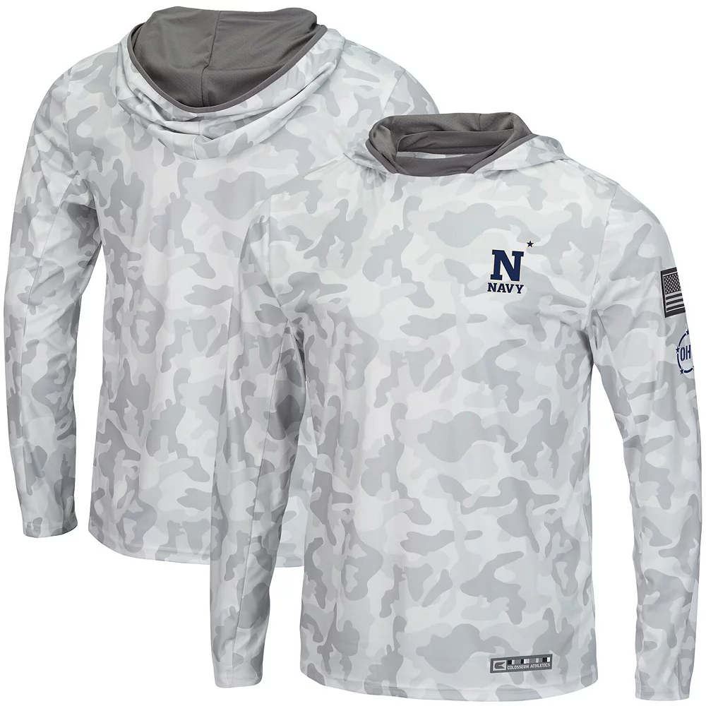 Men's Colosseum Arctic Camo Navy Midshipmen OHT Military Appreciation Long Sleeve Hoodie Top