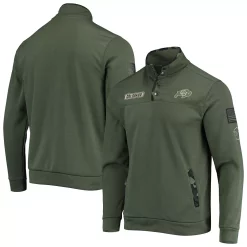 Men's Colosseum Olive Colorado Buffaloes OHT Military Appreciation Digital Camo Quarter-Snap Jacket