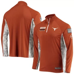 Men's Colosseum Texas Orange Texas Longhorns OHT Military Appreciation Snow Cruise Raglan 1/4-Zip Jacket