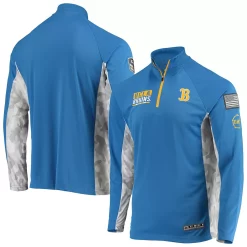 Men's Colosseum Blue UCLA Bruins OHT Military Appreciation Snow Cruise Raglan 1/4-Zip Jacket