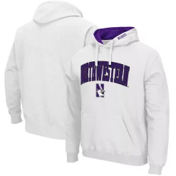 Men's Colosseum White Northwestern Wildcats Arch & Logo 3.0 Pullover Hoodie