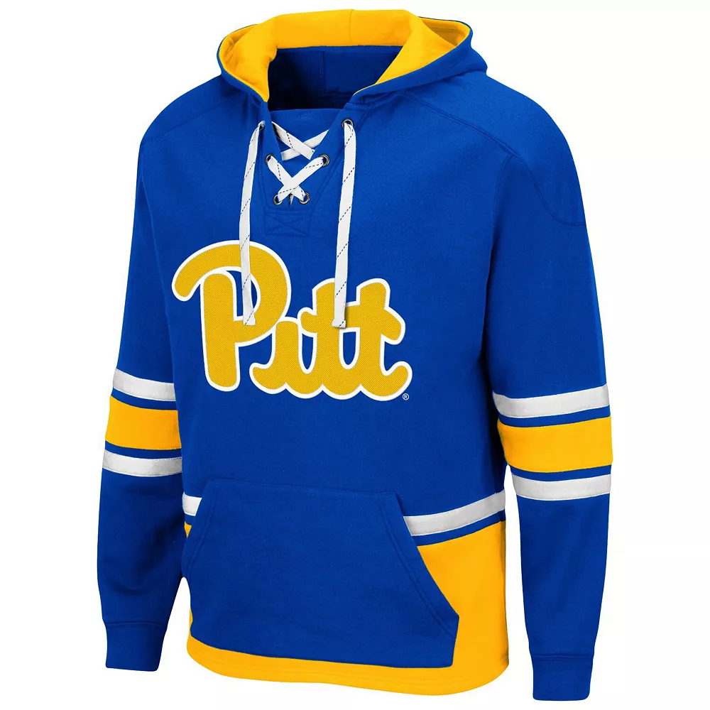 Men's Colosseum Royal Pitt Panthers Lace Up 3.0 Pullover Hoodie - Image 3