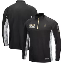 Men's Colosseum Black UCF Knights OHT Military Appreciation Snow Cruise Raglan 1/4-Zip Jacket
