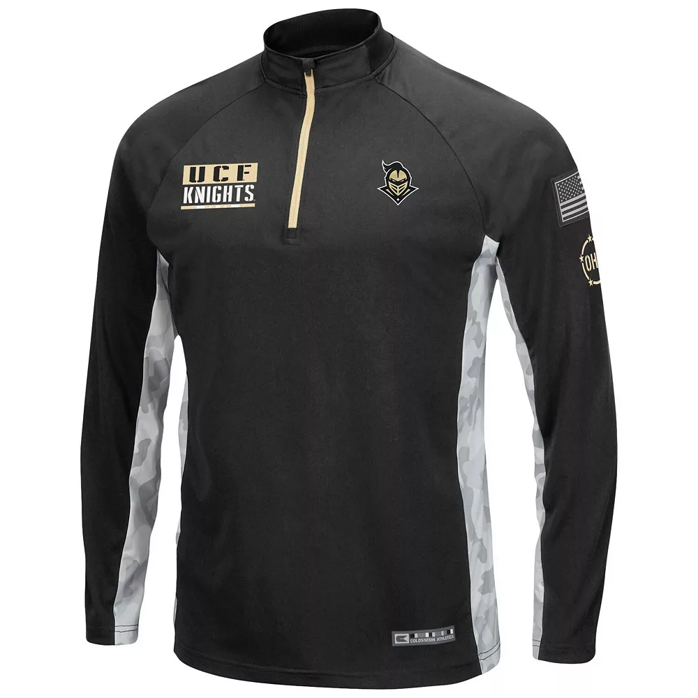 Men's Colosseum Black UCF Knights OHT Military Appreciation Snow Cruise Raglan 1/4-Zip Jacket - Image 3