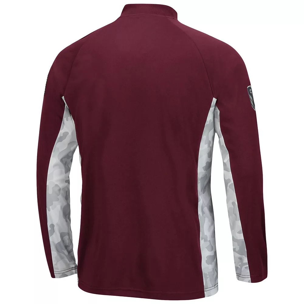 Men's Colosseum Maroon Mississippi State Bulldogs OHT Military Appreciation Snow Cruise Raglan 1/4-Zip Jacket - Image 4