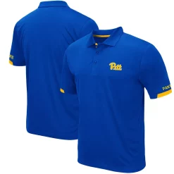 Men's Colosseum Royal Pitt Panthers Logo Santry Polo