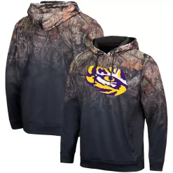 Men's Colosseum Black LSU Tigers Mossy Oak Pullover Hoodie