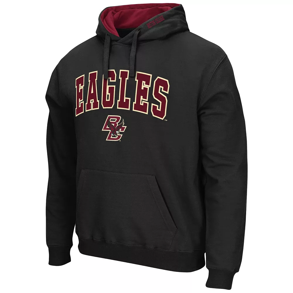 Men's Colosseum Black Boston College Eagles Arch and Logo Pullover Hoodie - Image 3