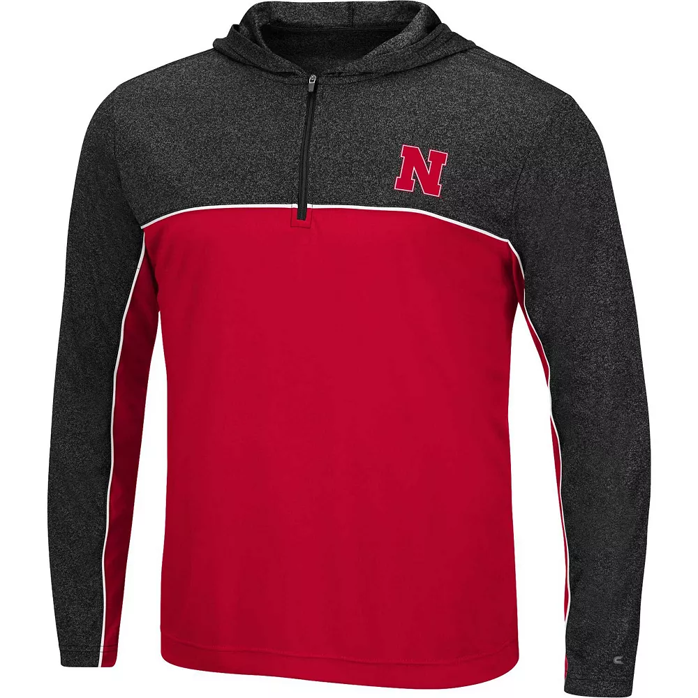Men's Colosseum Scarlet Nebraska Huskers Flick Quarter-Zip Hoodie Windshirt - Image 3