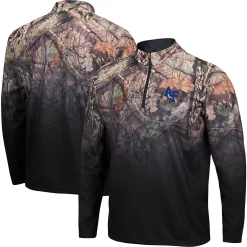 Men's Colosseum Black Air Force Falcons Mossy Oak Fleet II Quarter-Zip Jacket