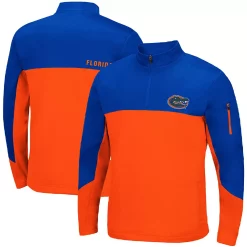 Men's Colosseum Royal/Orange Florida Gators Triple Dog Dare Quarter-Zip Jacket